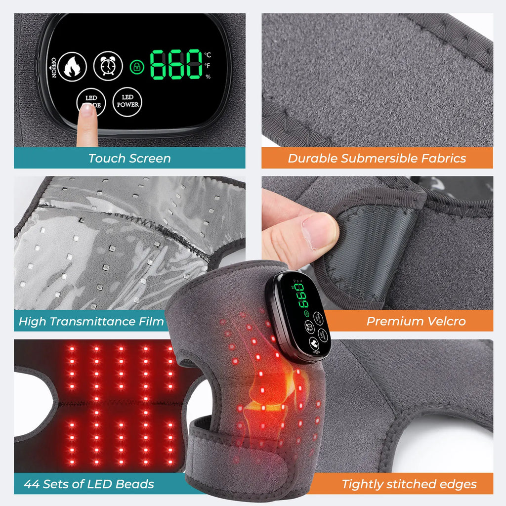 ThermaKnee™ 3-in-1 Heated Knee Massager – Heat, Red Light & Vibration