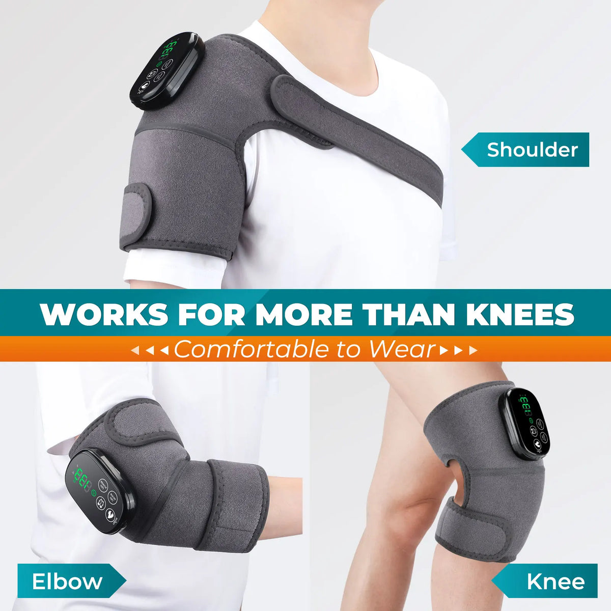 ThermaKnee™ 3-in-1 Heated Knee Massager – Heat, Red Light & Vibration